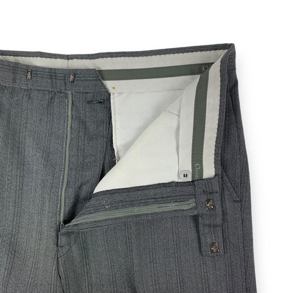 Vintage Christian Dior Monsieur Gray Striped Two Piece Suit TINY FLAW - Picture 12 of 14